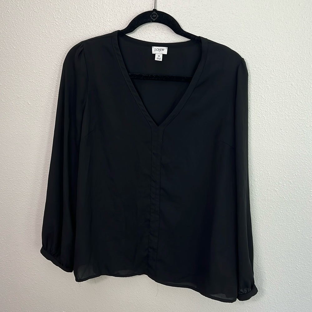 J Crew Size Medium Black Blouse